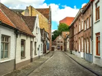 Jigsaw Puzzle Street in Bruges