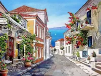 Quebra-cabeça Street in Greece
