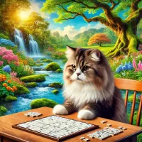 Jigsaw Puzzle Clever cat