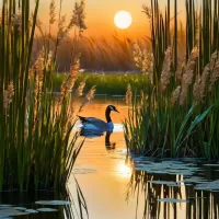 Quebra-cabeça Duck in the reeds