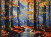 Quebra-cabeça In the autumn forest