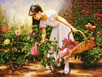 Пазл В розовом саду