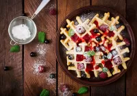 Bulmaca Waffles and berries