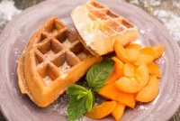 Puzzle Waffles with apricots