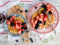 パズル waffles with fruit