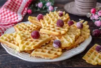 Jigsaw Puzzle Waffles with berries