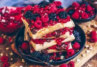 Jigsaw Puzzle Waffles with berries