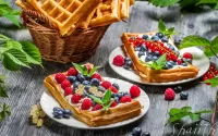 Jigsaw Puzzle Waffles in the basket