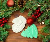 Jigsaw Puzzle Mitten and Christmas tree