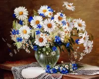 Puzzle Cornflowers and daisies
