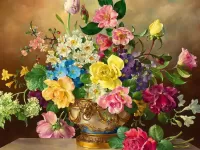 Puzzle Vase with flowers