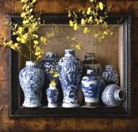 Jigsaw Puzzle Vases in a frame