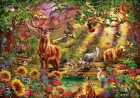 Jigsaw Puzzle Evening forest