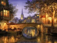 Jigsaw Puzzle Evening town