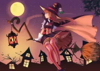 Bulmaca Witch on a broom