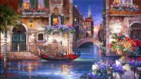 Puzzle Venice in flowers