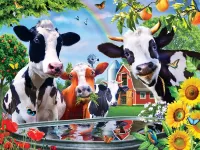 Jigsaw Puzzle Funny cows