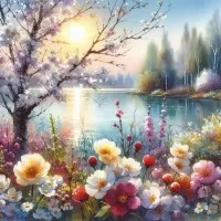 Jigsaw Puzzle Spring landscape