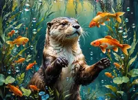 Rompecabezas Otter underwater 