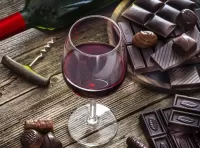 Jigsaw Puzzle Wine and chocolate