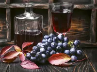 Пазл Вино и виноград 