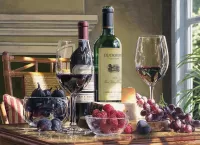 Jigsaw Puzzle Wine and berries