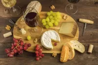 Jigsaw Puzzle Wine with cheese