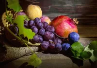 Пазл Виноград и фрукты