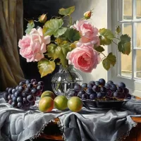 Слагалица Grapes and roses