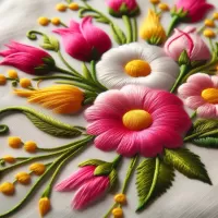Слагалица Satin embroidery