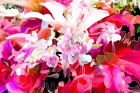 Quebra-cabeça stained glass lilies