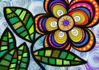 Rompecabezas Stained glass flower