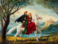 Rompecabezas Lovers on horseback