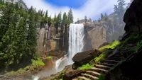 Jigsaw Puzzle Waterfall and steps