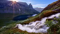 Jigsaw Puzzle Waterfall in the mountains