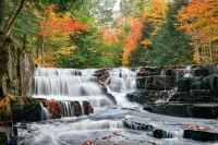 Jigsaw Puzzle Waterfall in Michigan