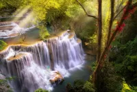 Jigsaw Puzzle Waterfall in Thailand