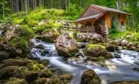 Jigsaw Puzzle Water mill in Austria