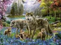 Jigsaw Puzzle Wolf family