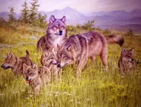 Rompecabezas Wolf family