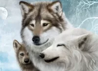 Puzzle Wolf family