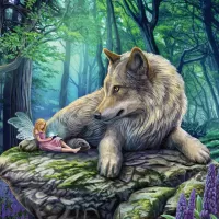 Jigsaw Puzzle wolf and fairy