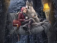 Пазл Волк и Красная Шапочка