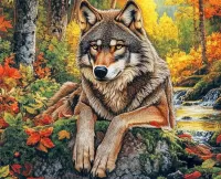 ジグソーパズル 秋の森のオカミ