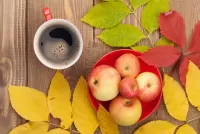 Jigsaw Puzzle Apples and coffee