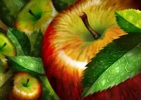 Jigsaw Puzzle apples and leaves