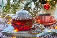 Jigsaw Puzzle Berry tea with rosemary