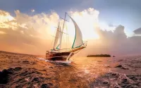 Bulmaca Yacht on the horizon