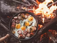 Rompecabezas Scrambled eggs on the fire
