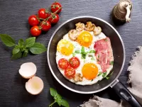 パズル Scrambled eggs with tomatoes